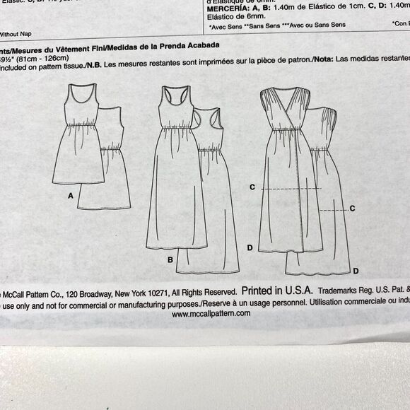 McCalls 6744 EASY Knits Misses Dresses Sewing Pattern Sz 16-26 L-XL-XXL UNCUT FF - Picture 8 of 9